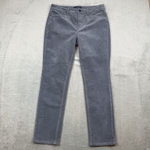 High Rise Straight Leg Velveteen Pant Solid Women’s 8P Grey Office Casual